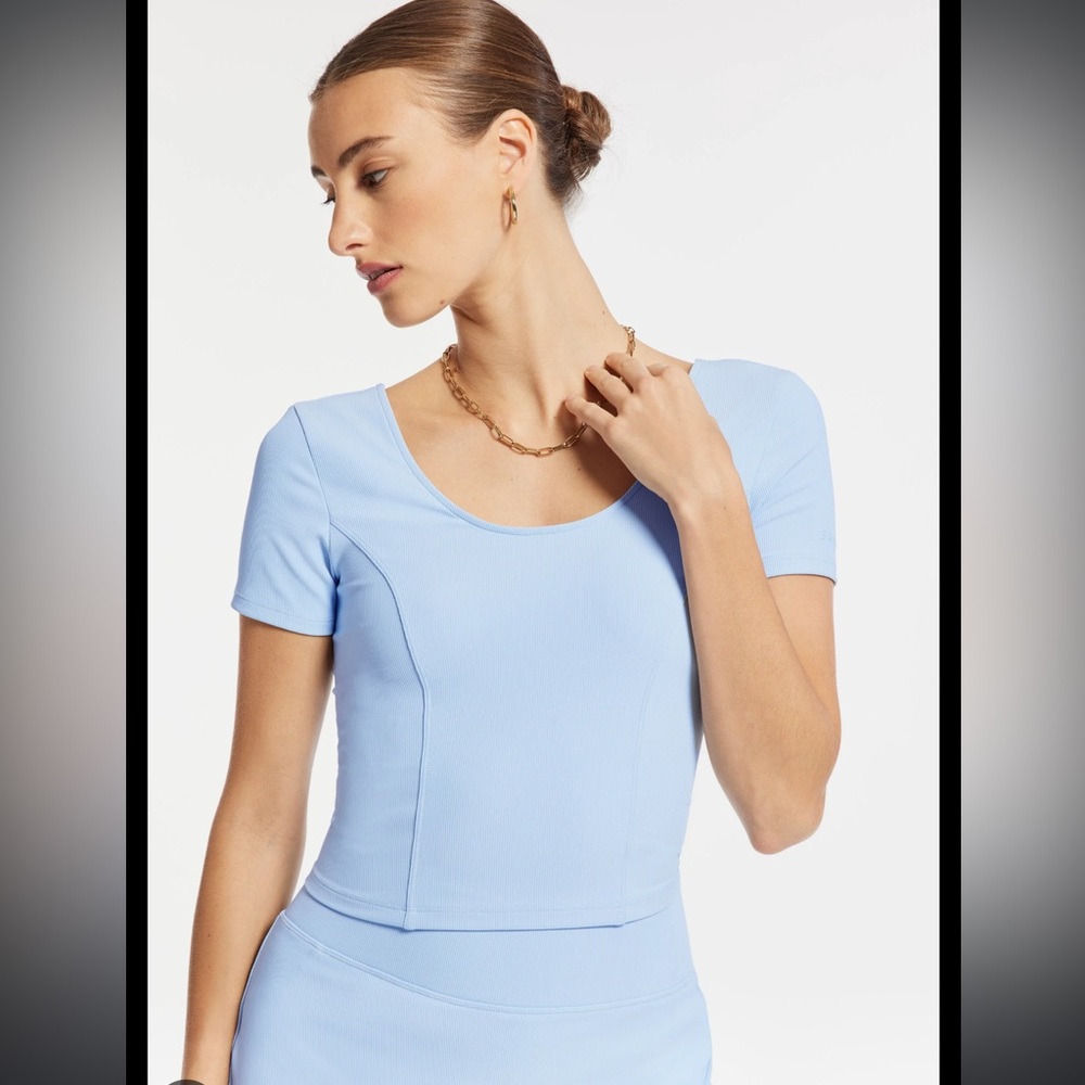 Bandier Rib Crop Short Sleeve XS
